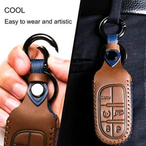 ZiHafate Leather Cover Key Fob Case Compatible with Ford Keyless Remote Control (B-Brown) …