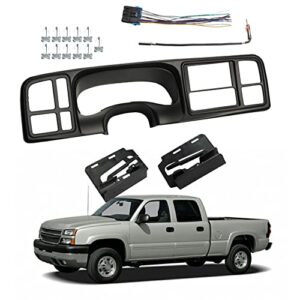 double din dash kit w/wiring harness replacement for 1999-2002 sierra silverado 1500 2500 3500 15731974 15772850 15085844 15046575