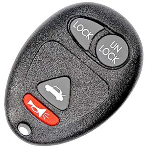 apdty 24740 key-less entry remote key fob transmitter 4-button assembly w/trunk release fits select buick century regal olds intrigue pontiac grand prix (replaces gm 10335582; 100% self programmable)