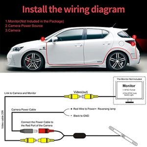 HD Backup Camera for Car, ZiyouRoad Wired Car License Plate Backup Camera, 170° Wide View Night Vision Waterproof Easy Installation HD Rear View Backup Camera for Cars, Sedans, Pickup, SUV and Trucks