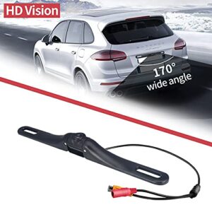 HD Backup Camera for Car, ZiyouRoad Wired Car License Plate Backup Camera, 170° Wide View Night Vision Waterproof Easy Installation HD Rear View Backup Camera for Cars, Sedans, Pickup, SUV and Trucks