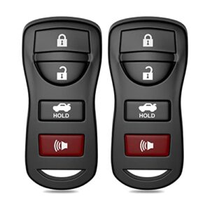 4 button car keyless entry remote key fob fits for nissan 350z altima armada maxima murano pathfinder sentra versa quest infiniti qx56 ex35 fx35 fx45 g35 fcc id: kbrastu15, cwtwb1u733 (pack of 2)