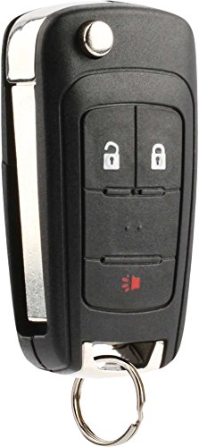 Key Fob Keyless Entry Remote Flip Shell Case & Pad fits Chevy 2010-2017 Equinox / 2012-2017 Sonic/GMC 2010-2017 Terrain