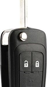 Key Fob Keyless Entry Remote Flip Shell Case & Pad fits Chevy 2010-2017 Equinox / 2012-2017 Sonic/GMC 2010-2017 Terrain