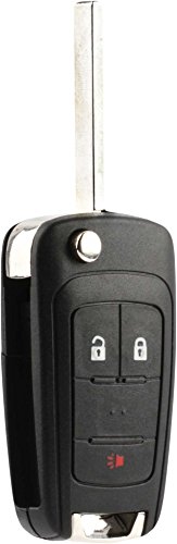 Key Fob Keyless Entry Remote Flip Shell Case & Pad fits Chevy 2010-2017 Equinox / 2012-2017 Sonic/GMC 2010-2017 Terrain