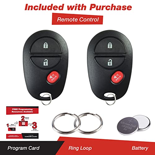 KeylessOption Keyless Entry Remote Control Car Key Fob Replacement for GQ43VT20T (Pack of 2)