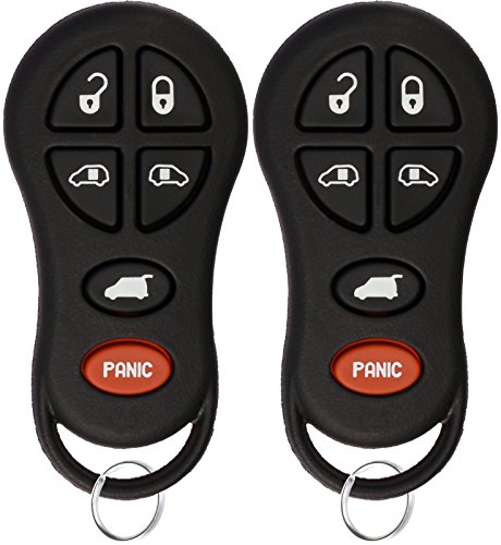 KeylessOption Keyless Entry Remote Control Car Key Fob For Chrysler Town Country, Dodge Grand Caravan 04686797 (Pack of 2)