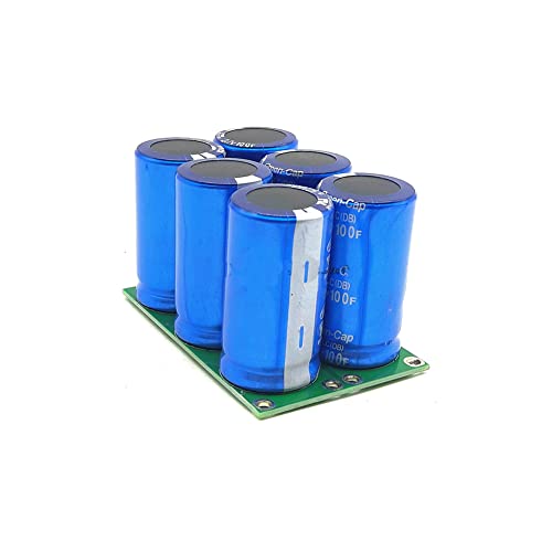 2.7V 100F Farad Capacitor 6PCS/1Set, Super Capacitor 16V 16.6F Automotive Super Farad Capacitor Module with Protective Board (Style 1 Double)