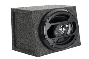 scosche se69kt 6×9 single car speaker enclosure with gray carpet