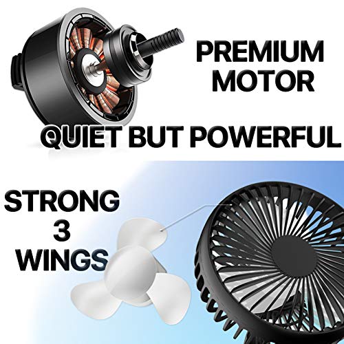 KMMOTORS Cooling Car Fan, Baby Pet Car Seat Rear Seat Headrest Window fan, USB Plug for Car/Vehicle