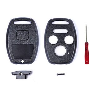 for honda key fob shell,replacement key shell housing keyless entry remote honda key fob with stickers fit for honda accord civic ex pilot (3+1 buttons, 1 black)
