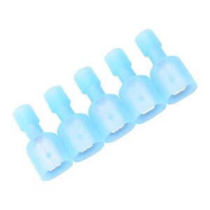 RuiLing 100 PCS Self-Stripping T-Tap Electrical Connectors Wire Quickly Splice Connector and Insulated Male Quick Disconnect Terminals (Blue)