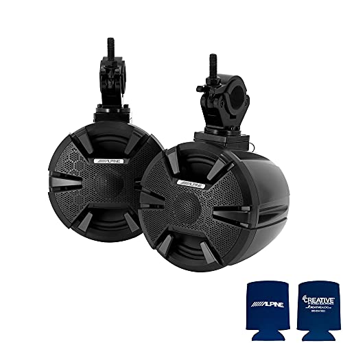 Alpine PSS-SX01-PWR 4-6.5" Enclosed 2-Way Speakers with KTA-30FW Amplifier and Bluetooth Receiver