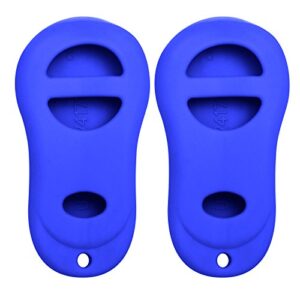 keyless2go replacement for new silicone cover protective cases for remote key fobs fcc gq43vt9t gq43vt13t gq43vt17t – blue – (2 pack)