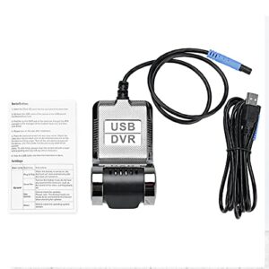 PASASABLE USB Dash Camera Car DVR Night Vision HD 1080P, 140° Wide Angle Road Video Recorder Support ADAS, Loop Recording