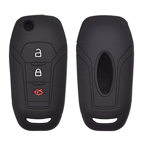 XUKEY 3 Button Silicone Flip Key Case Cover for Ford F-150 F-250 F-350 Explorer Ranger Fiesta Mondeo Eco Sport Remote Fob