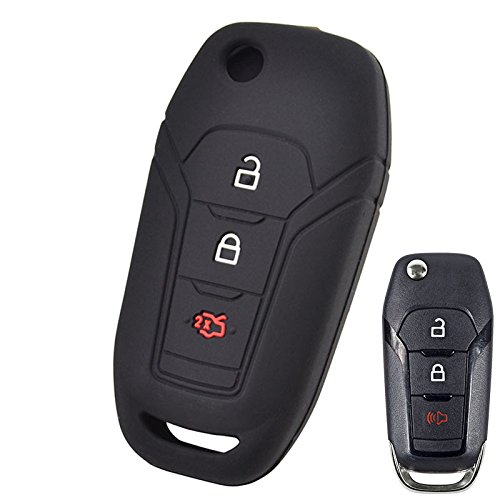 XUKEY 3 Button Silicone Flip Key Case Cover for Ford F-150 F-250 F-350 Explorer Ranger Fiesta Mondeo Eco Sport Remote Fob