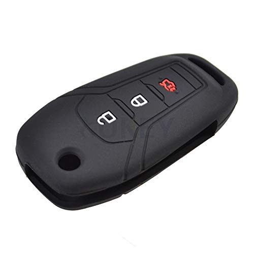 XUKEY 3 Button Silicone Flip Key Case Cover for Ford F-150 F-250 F-350 Explorer Ranger Fiesta Mondeo Eco Sport Remote Fob