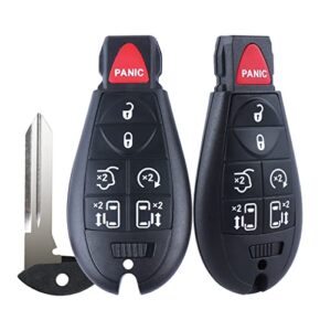 oem keyless entry remote key fob replacement fit 2008-2019 dodge grand caravan, 2008-2016 chrysler town and country (m3n5wy783x iyz-c01c 433mhz 7btn) set of 2
