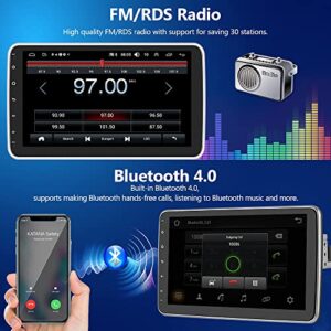 Android Stereo Hikity Single Din Car Stereo 10" HD Capacitive Vertical Rotatable Touch Screen Car Radio with Bluetooth GPS & Backup Camera, Car Audio Receivers Support WiFi Subwoofer Mirror Link