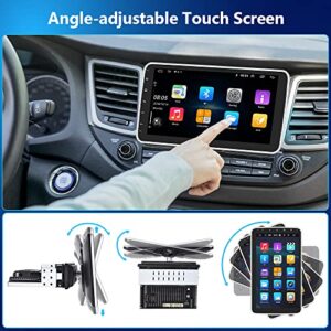 Android Stereo Hikity Single Din Car Stereo 10" HD Capacitive Vertical Rotatable Touch Screen Car Radio with Bluetooth GPS & Backup Camera, Car Audio Receivers Support WiFi Subwoofer Mirror Link