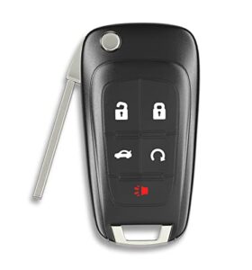 5 buttons keyless entry flip car remote key fob fits for chevy camaro, cruze, equinox,gmc terrain, lacrosse,2010-2016/chevy malibu impala 2014-2016 fcc: oht01060512 315mhz,(1 pack)