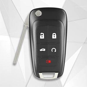 5 Buttons Keyless Entry Flip Car Remote Key Fob Fits for Chevy Camaro, Cruze, Equinox,GMC Terrain, Lacrosse,2010-2016/Chevy Malibu Impala 2014-2016 FCC: OHT01060512 315Mhz,(1 Pack)