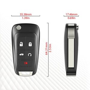 5 Buttons Keyless Entry Flip Car Remote Key Fob Fits for Chevy Camaro, Cruze, Equinox,GMC Terrain, Lacrosse,2010-2016/Chevy Malibu Impala 2014-2016 FCC: OHT01060512 315Mhz,(1 Pack)