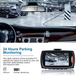 Dash Camera for Cars, Dash Cam 1080P Full HD Dual, G-Sensor,Dashcam 140 Wide Angle 2.7" LCD Display, Super Night Vision, Parking Monitor, WDR, Loop Recording