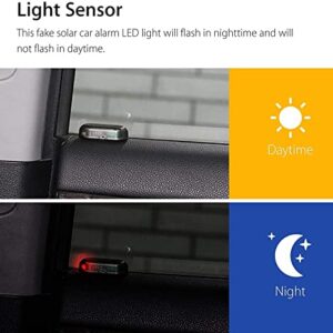 G · PEH Car Solar Power Simulated Dummy Alarm Warning Anti-Theft LED Flashing Security Light with USB Port (Blu+Red)