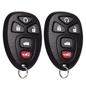 key fob keyless entry remote compatible with 2006-2013 chevy chevrolet impala丨 monte carlo丨 buick lucerne 丨 cadillac dts car key replacement 5 buttons with fcc id ouc60270, ouc60221