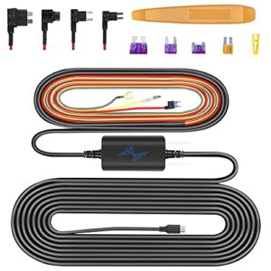 type c dash cam hardwire kit for galphi 3 channel dash cam m2, hardwire kit fuse for dash camera with fuse taps and installation tools, low voltage protection for dash cam 11.5ft