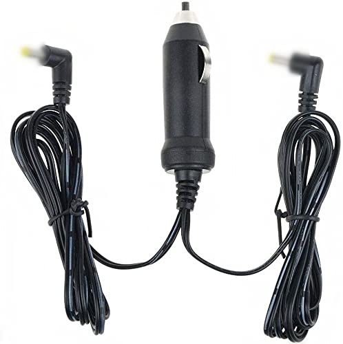 Kircuit Dual Dc Car Adapter Compatible with Accurian Apd-3911 Digital Labs Dp295sd Disney D7500pdd Dual 7" Disney Element E771pd Memorex Mpd722d RCA Drc630n Supersonic Sc-198 Portable DVD Players