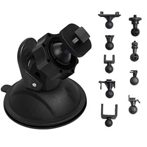 titoeki dash cam suction mount with 15+ swivel ball adapters compatible with rexing v1, ugshd, falcon f170, kdlinks, vantrue, apeman, , z-edge, roav, old shark, yi, peztio, ugshd and most dash cameras