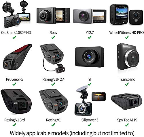 TiToeKi Dash Cam Suction Mount with 15+ Swivel Ball Adapters Compatible with Rexing V1, UGSHD, Falcon F170, KDLINKS, Vantrue, APEMAN, , Z-Edge, Roav, Old Shark, YI, Peztio, UGSHD and Most Dash Cameras