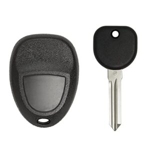 Keyless2Go Replacement for Keyless Entry Car Key Vehicles That Use 4 Button 15913421 OUC60270, Self-Programming - with New Uncut Transponder Ignition Car Key Circle Plus B111