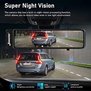 【Newest 11''】 Mirror Dash Cam Front and Rear Dual 1080P Rear View Mirror Camera FHD IPS Full Touch Screen Rearview Dashcam Waterproof Backup Camera with Enhanced Night Vision 170° Wide Angle for Cars