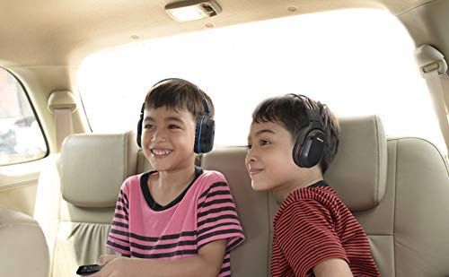 SIMOLIO 3 Pack of Wireless Car Headphones, IR Headphones for Kids in Car Wireless Entertainment, Foldable Wireless DVD Headphones with Travelling Bag, Universal Rear Entertainment System Headsets