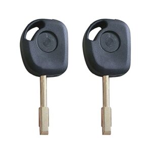 aks keys new uncut transponder key compatible with jaguar 4d60 glass chip tibbe 6 cuts (2 pack)