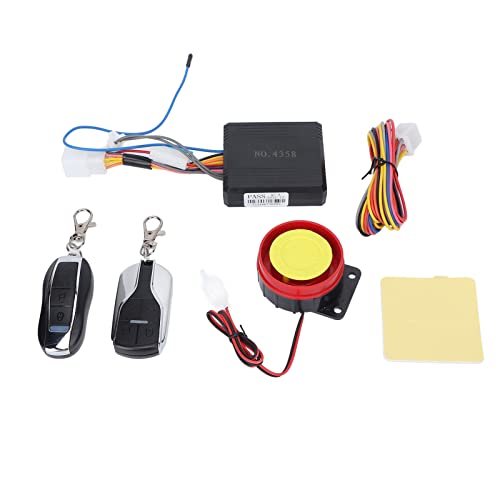 Motorcycle Anti Theft Alarm System, 12V Universal Motorcycle Waterproof Anti Theft Alarm System Kit One Way Remote Control