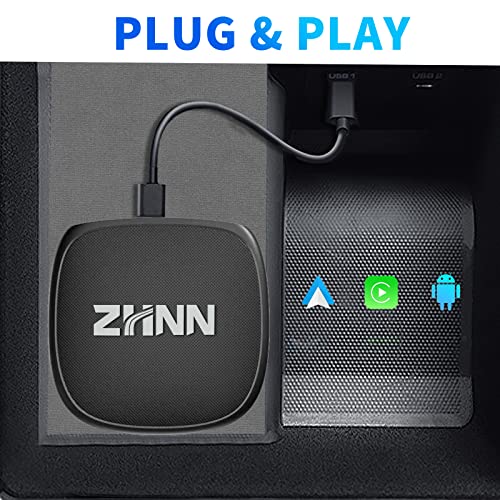 ZHNN Android 11 CarPlay AI Box 2023, 3+32G, Multimedia Video Box Support Wireless Car Play & Android Auto, Stream Netflix/YouTube/Spotify to Your Car, 4G Network, 2.4G+5G WiFi Bluetooth 5.0