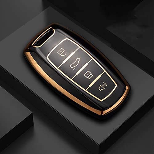 MGUOTP TPU Car Smart Key Case Cover Car Holder Shell Fob Suitable for Great Wall Haval Hover H6 H7 H4 H9 F5 F7 H2S Black