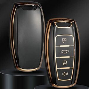 MGUOTP TPU Car Smart Key Case Cover Car Holder Shell Fob Suitable for Great Wall Haval Hover H6 H7 H4 H9 F5 F7 H2S Black