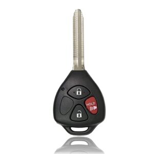key fob keyless entry remote compatible with toyota 2007-2010 rav4丨2008- 2012 scion xb 3 buttons car key replacement fcc:hyq12bby