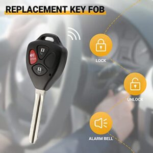 Key Fob Keyless Entry Remote Compatible with Toyota 2007-2010 Rav4丨2008- 2012 Scion xB 3 Buttons Car Key Replacement FCC:HYQ12BBY