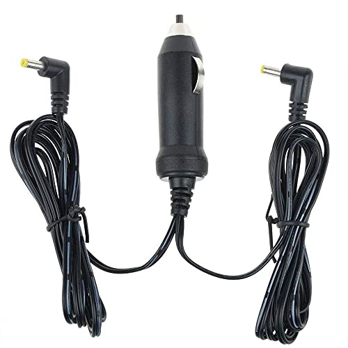 Yustda 9V-12V Car 2 Output DC Adapter Compatible with Insignia NS-DS9PDVD15 NS-D7PDVD Sylvania Sdvd1332 Sdvd7002 Sdvd7003d Sdvd8730 Sdvd8732 Sdvd8706 Coby TF-DVD7750 TF-DVD7751 TF-DVD7752 DVD Player