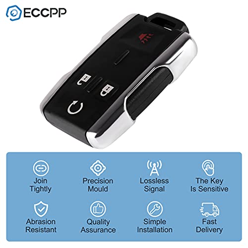 ECCPP Key Fob Case (Shell only) for Chevy Silverado Key Fob 1500 2500 HD 3500 HD Colorado Suburban Tahoe/for GMC Yukon Keyless Entry Remote M3N-32337100 (1pcs)