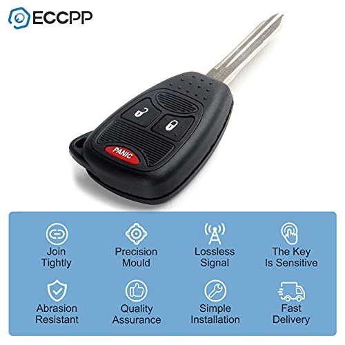 ECCPP 2X Keyless Entry Remote Fob Replacement fit for C-hrysler 200 300 Aspen Sebring/D-odge Avenger Charger Durango Magnum/J-eep Commander Compass Patriot Wrangler OHT692713AA OHT692427AA KOBDT04A