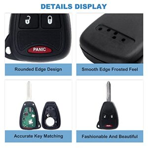 ECCPP 2X Keyless Entry Remote Fob Replacement fit for C-hrysler 200 300 Aspen Sebring/D-odge Avenger Charger Durango Magnum/J-eep Commander Compass Patriot Wrangler OHT692713AA OHT692427AA KOBDT04A