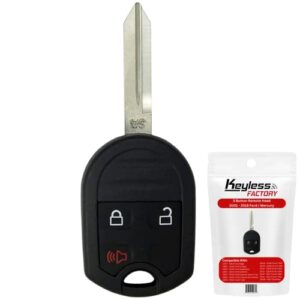 keyless factory 3-button remote head car key fob oem replacement uncut keyless entry control for 2001-2018 ford edge explorer expedition f150 fusion ranger mercury monterey oucd6000022 164-r8070